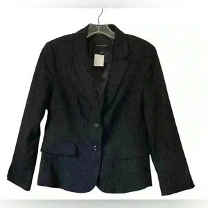 Banana Republic Womens Black& Metallic Silver Blazer Size 4